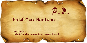 Patócs Mariann névjegykártya